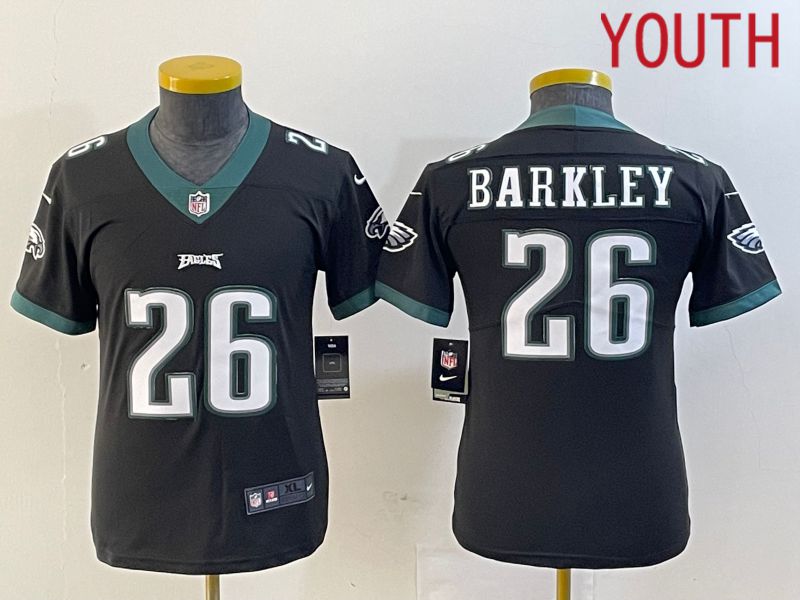 Youth Philadelphia Eagles #26 Barkley Black New Nike Vapor Untouchable Limited NFL Jersey->->Youth Jersey